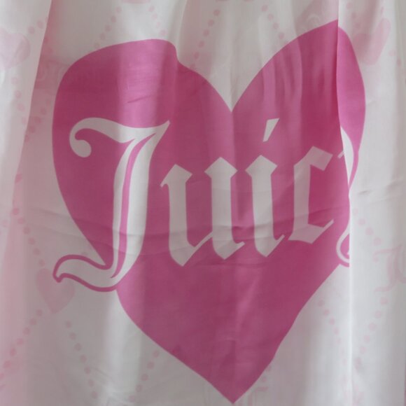 (#Z-1) Juicy Couture Sheer Multi-wear Square Pink Heart JC Logo Print Sc… - Picture 2 of 4